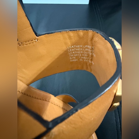 ELEANOR HEEL SANDAL 55MM VACHETTA LEATHER SIZE 7 BROWN NIB - Picture 3 of 7